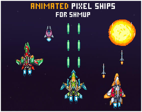 Animated Pixel Ships