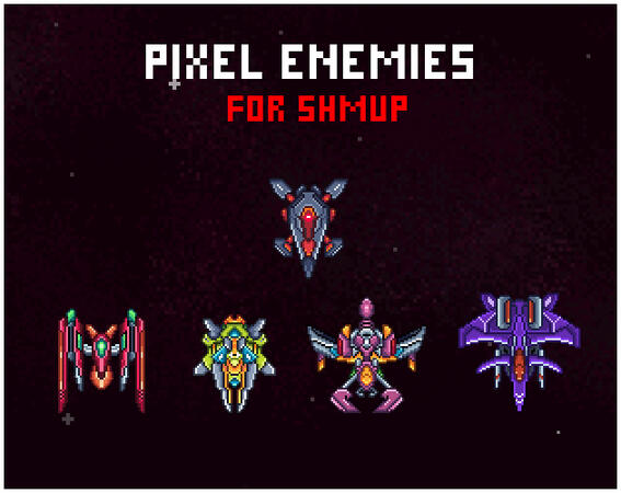 Pixel Enemies for SHMUP